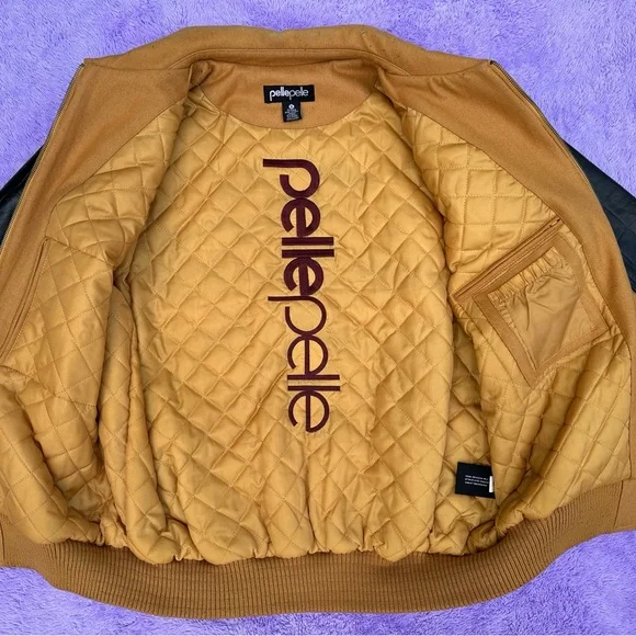 Pelle Pelle Men's Yellow Soda Club Bomber Varsity Jacket - Picture 5 of 14